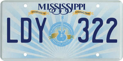 MS license plate LDY322