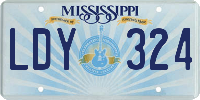 MS license plate LDY324