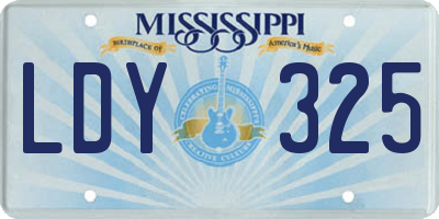 MS license plate LDY325
