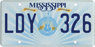MS license plate LDY326