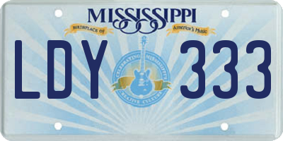 MS license plate LDY333
