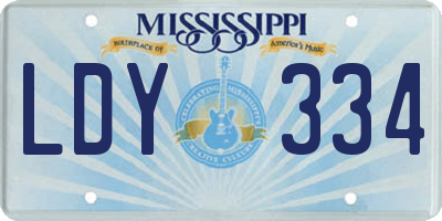 MS license plate LDY334