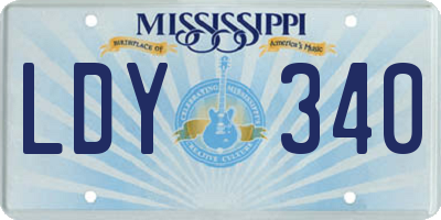 MS license plate LDY340