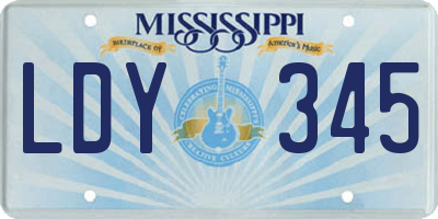 MS license plate LDY345