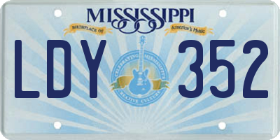 MS license plate LDY352