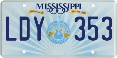 MS license plate LDY353