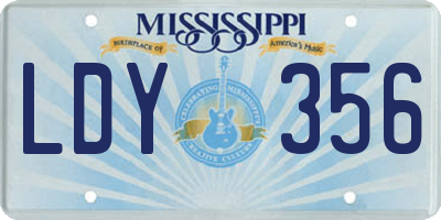 MS license plate LDY356
