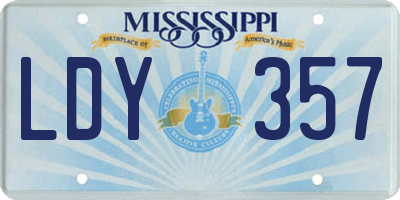 MS license plate LDY357