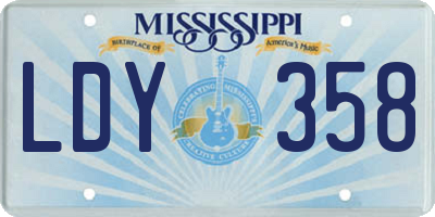 MS license plate LDY358