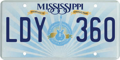 MS license plate LDY360