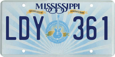 MS license plate LDY361