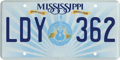 MS license plate LDY362