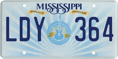 MS license plate LDY364