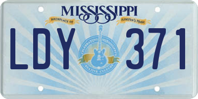 MS license plate LDY371