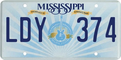 MS license plate LDY374