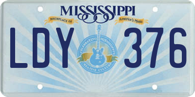 MS license plate LDY376