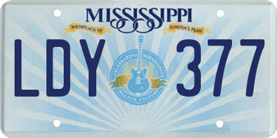MS license plate LDY377