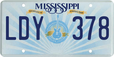 MS license plate LDY378