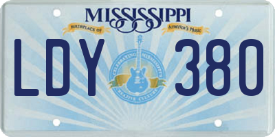 MS license plate LDY380
