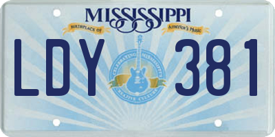 MS license plate LDY381