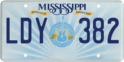 MS license plate LDY382