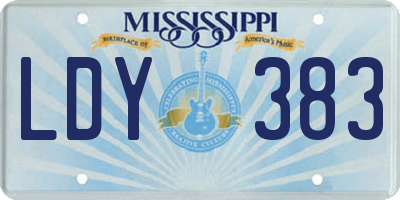 MS license plate LDY383