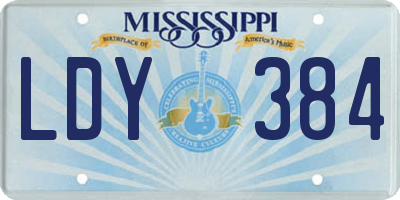 MS license plate LDY384