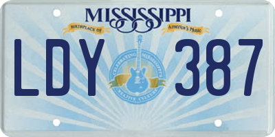 MS license plate LDY387