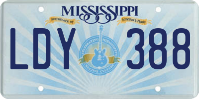 MS license plate LDY388