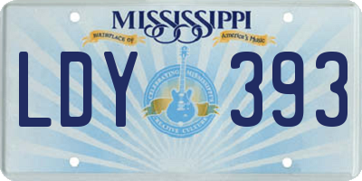 MS license plate LDY393