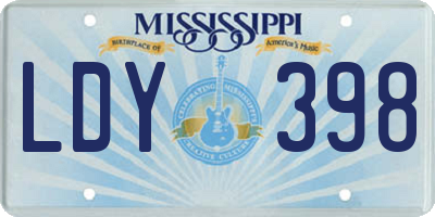 MS license plate LDY398