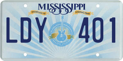 MS license plate LDY401
