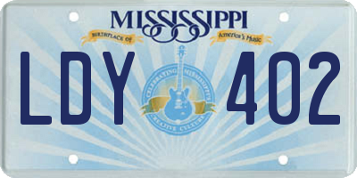 MS license plate LDY402