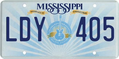 MS license plate LDY405