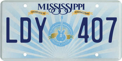 MS license plate LDY407