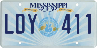 MS license plate LDY411