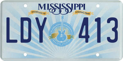 MS license plate LDY413