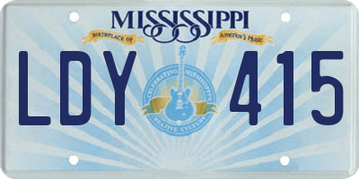 MS license plate LDY415