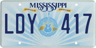 MS license plate LDY417