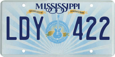 MS license plate LDY422