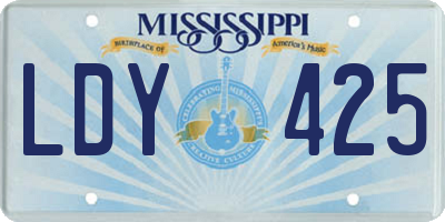 MS license plate LDY425