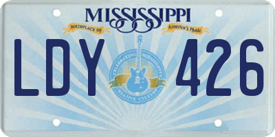 MS license plate LDY426