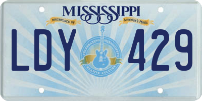 MS license plate LDY429