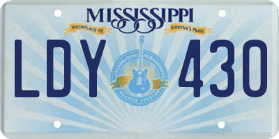 MS license plate LDY430