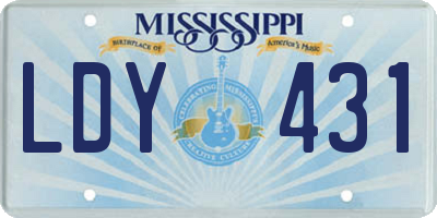 MS license plate LDY431