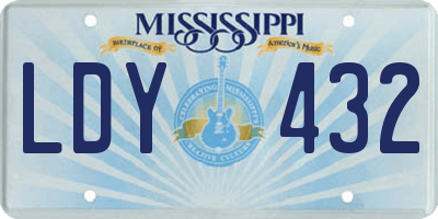 MS license plate LDY432