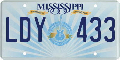 MS license plate LDY433
