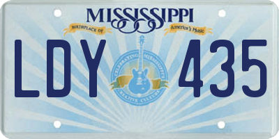 MS license plate LDY435