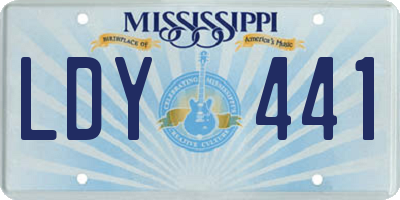 MS license plate LDY441