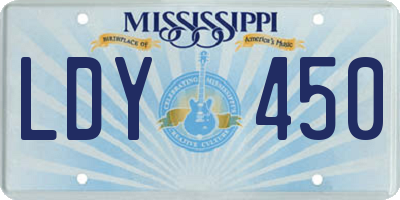 MS license plate LDY450